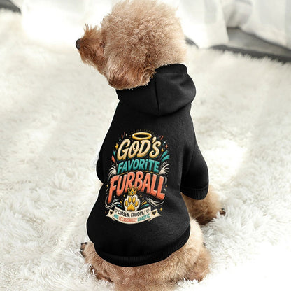 God's Favorite Furball Christian Pet Hooded Pullover Sweatshirt Dog/Cat Hoodie Warm, Soft & Breathable - ClaimedbyGodDesigns