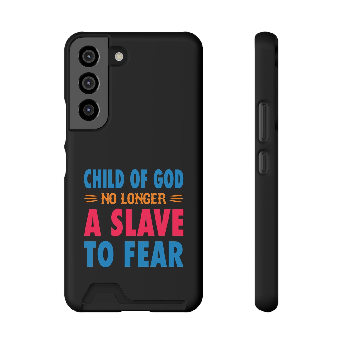 Child Of God No Longer A Slave To Fear Christian Phone Case With Card Holder Printify