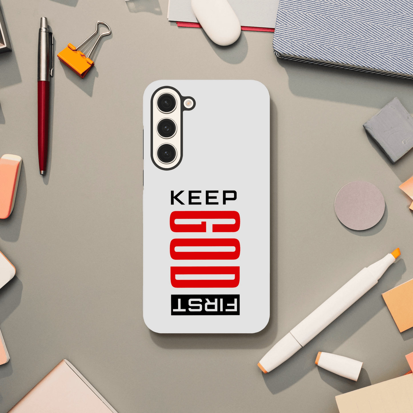 Keep Him First Christian Tough Phone Case For Samsung Galaxy - ClaimedbyGodDesigns