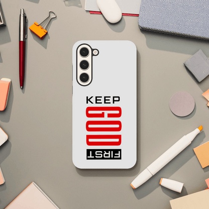 Keep Him First Christian Tough Phone Case For Samsung Galaxy - ClaimedbyGodDesigns