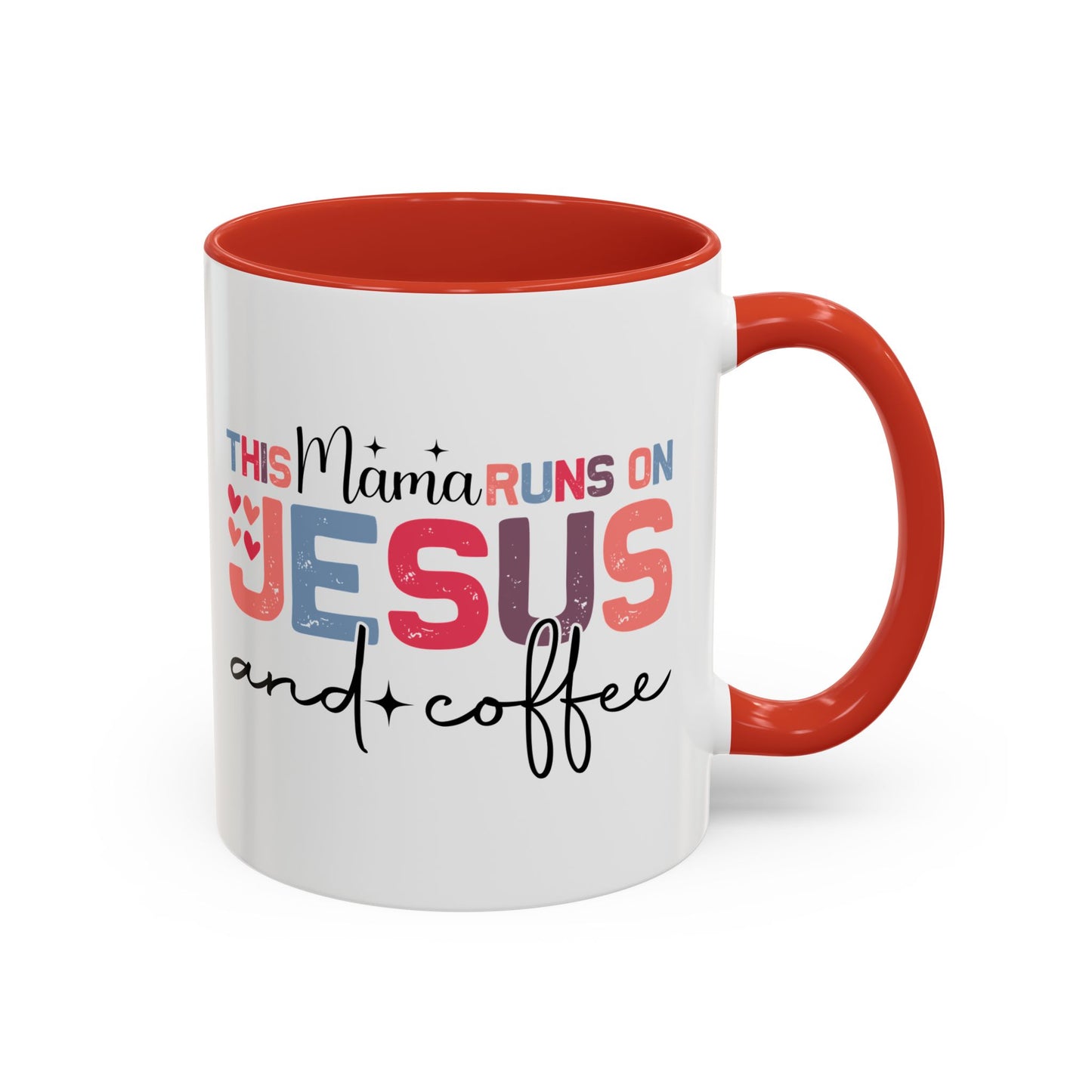 Christian Ceramic Mug - This Mama Runs On Him & Coffee Christian Accent Coffee Mug (11, 15oz)