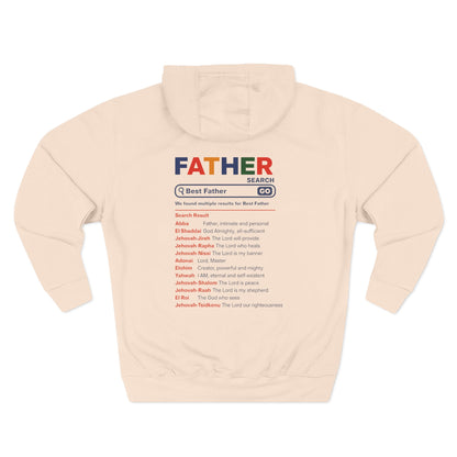 Father's Day Three - Panel Fleece Hoodie, Gift for Dad, Best Father Hoodie, Personalized Father Sweatshirt, Cute Dad Attire - ClaimedbyGodDesigns