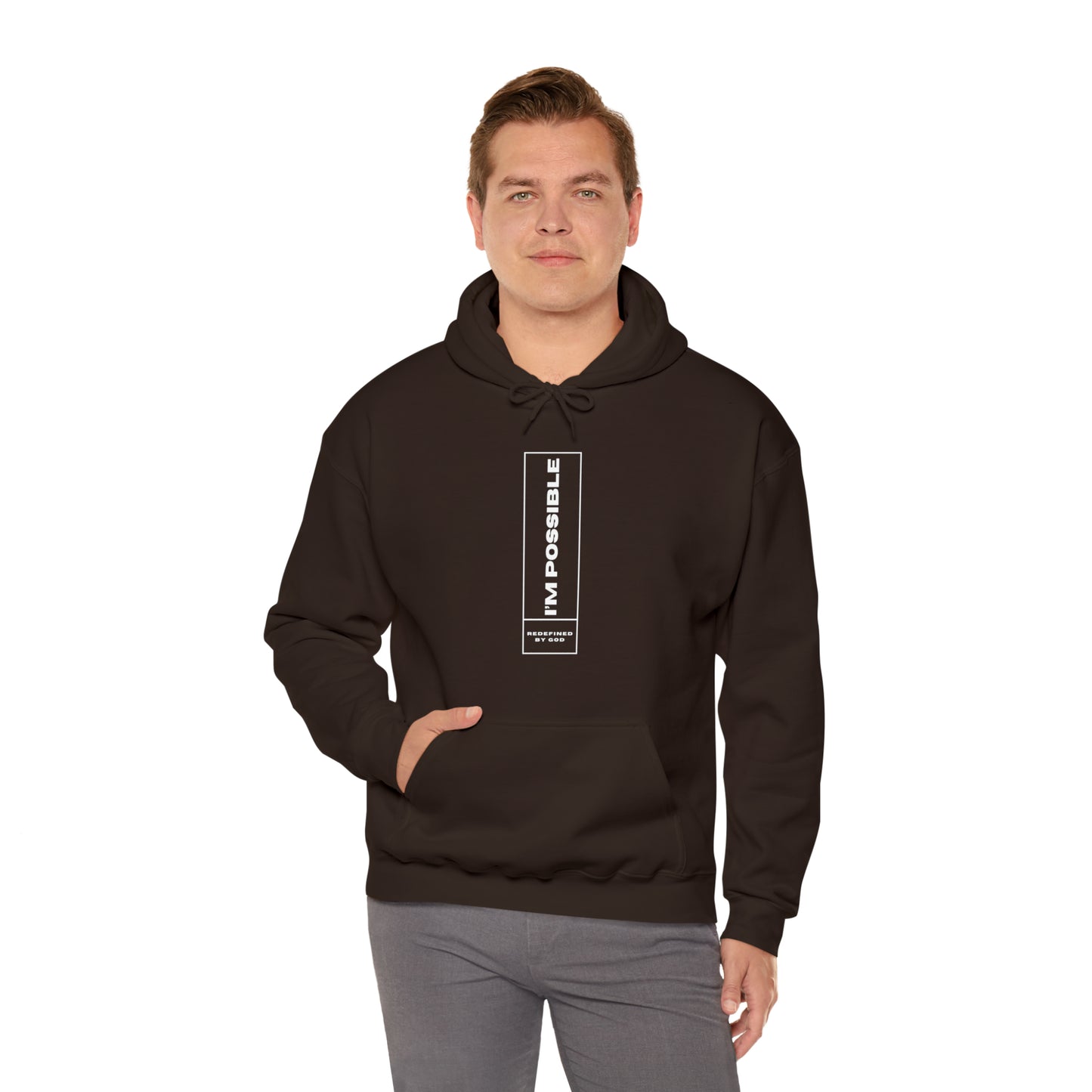 I'm Possible Redefined By God Unisex Hooded Sweatshirt Printify