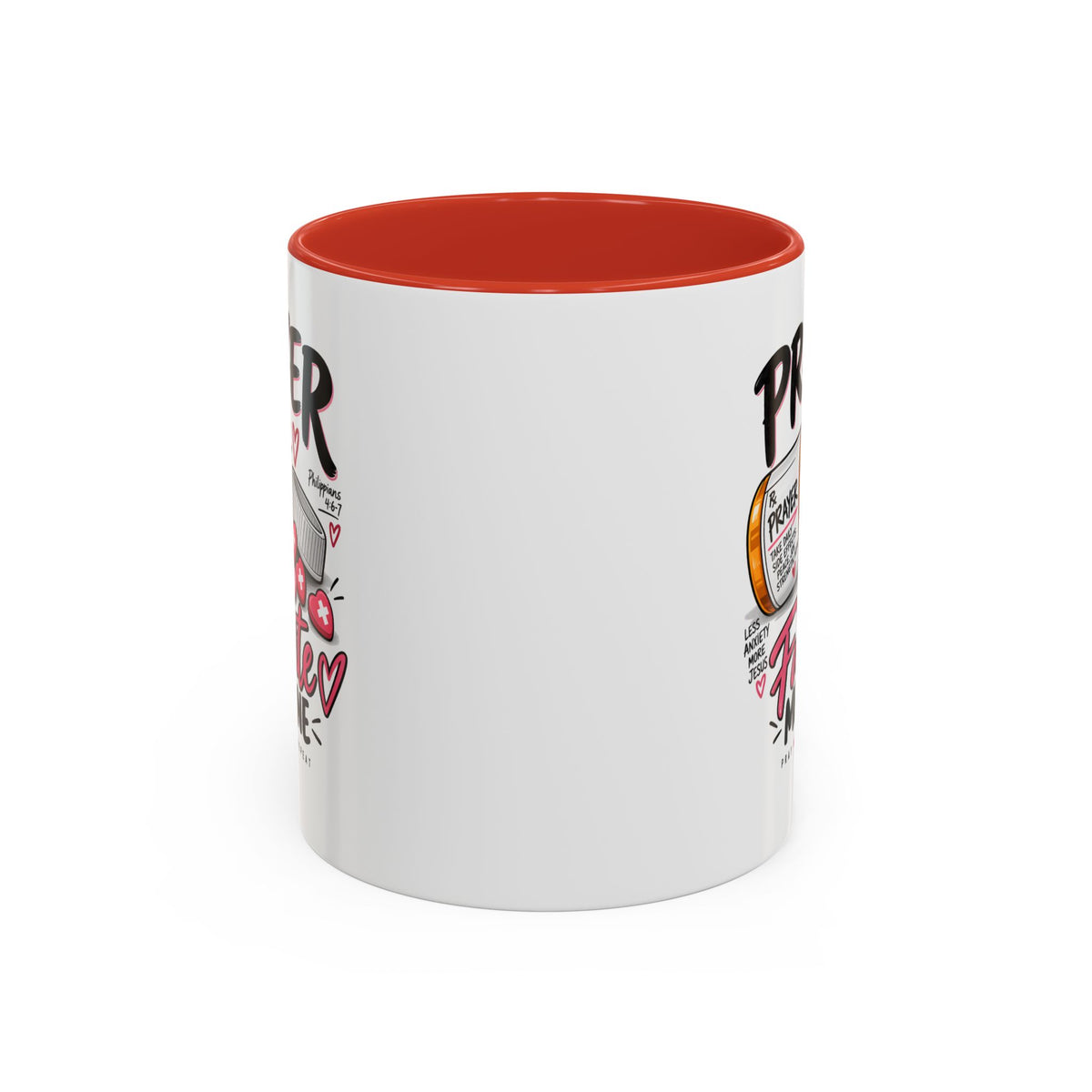Prayer Is My Favorite Medicine Accent Coffee Mug – Inspirational Religious Gift