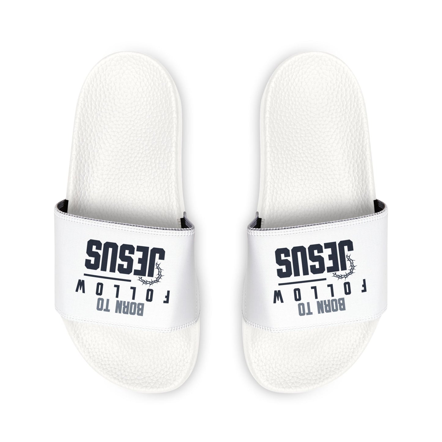 Men's Removable - Strap Sandals with 'Born to Follow Him' Design, Casual Footwear, Summer Sandals, Christian Gifts, Relaxed Style, Beachwear - ClaimedbyGodDesigns