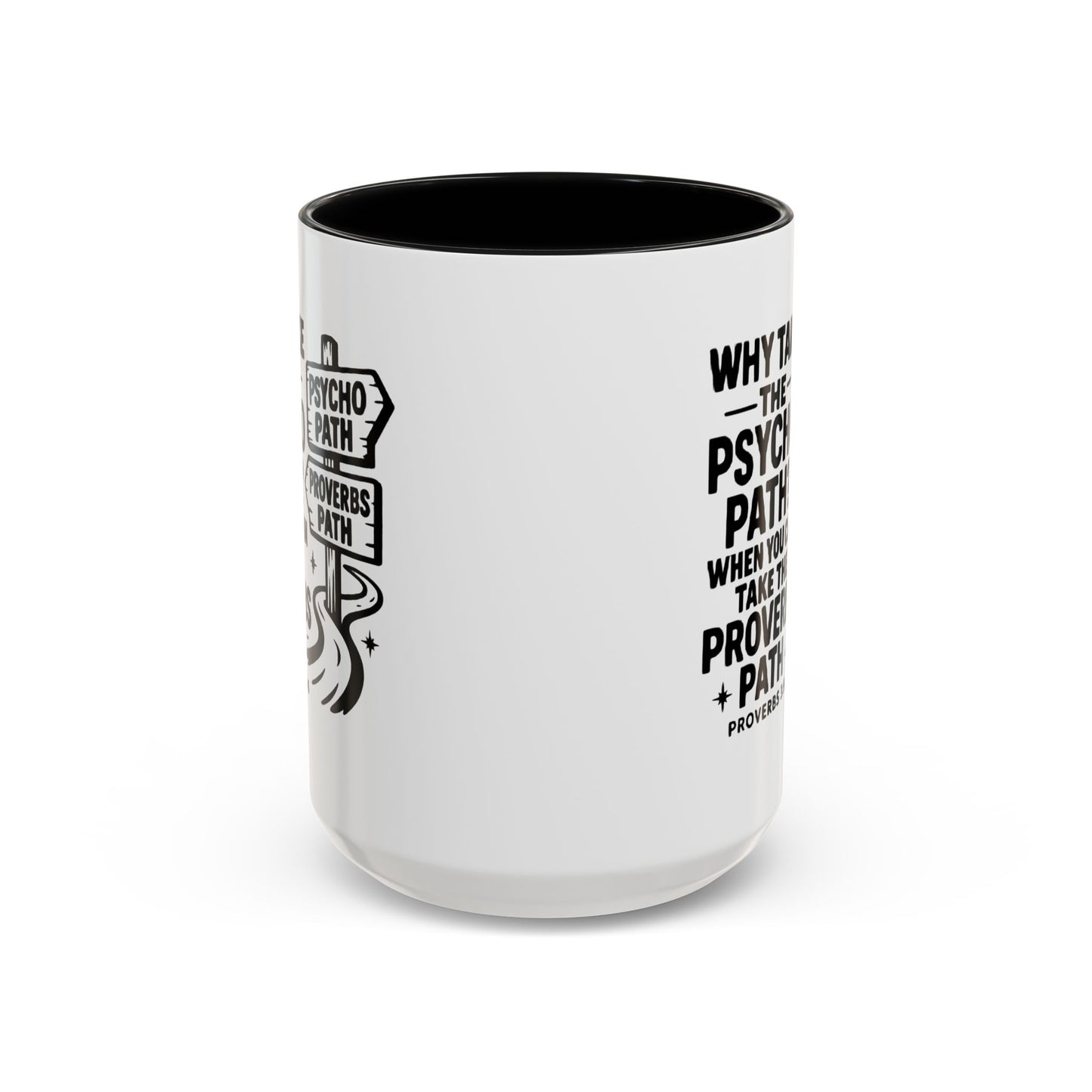 Inspirational Quote Accent Coffee Mug - Perfect Gift for Motivational Moments, Office Desk Essentials, Christian Gifts, Proverbs 3:5-6