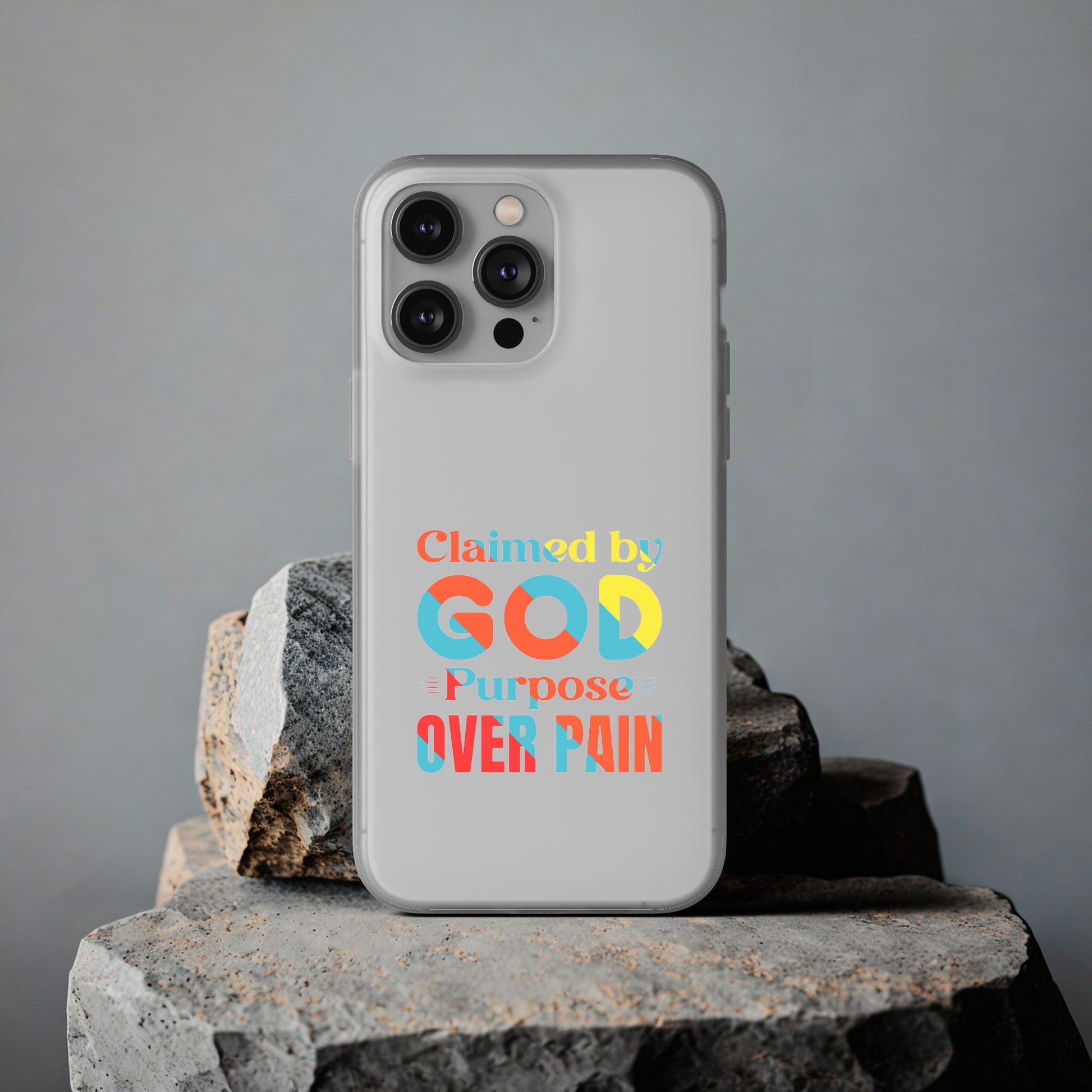 Claimed By God Purpose Over Pain Christian Flexi Phone Case Printify