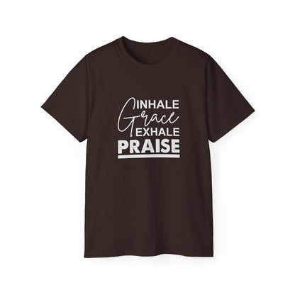 Inhale Grace Exhale Praise Unisex Christian Ultra Cotton Tee Printify