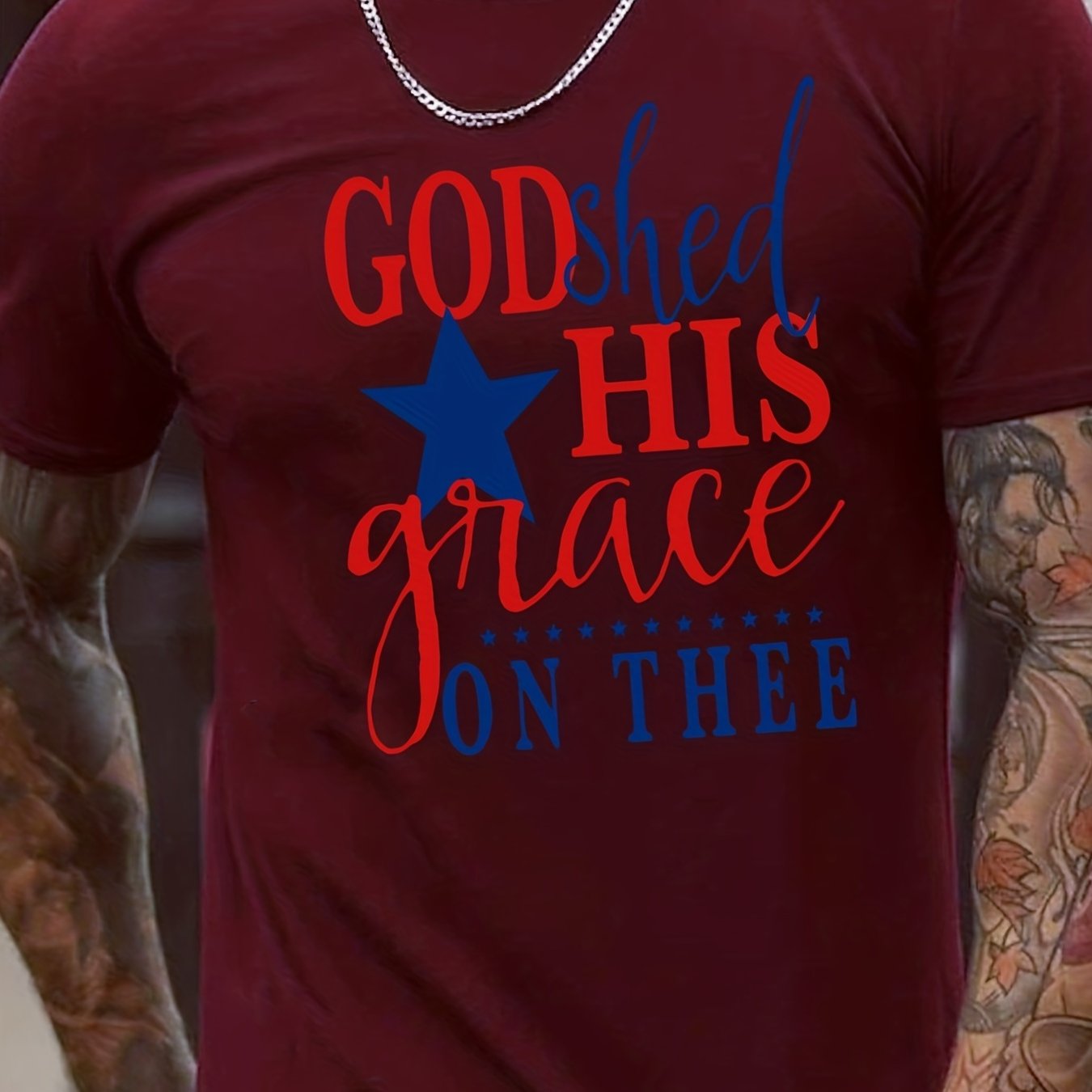 God Shed His Grace On Thee Men's Christian T-Shirt claimedbygoddesigns