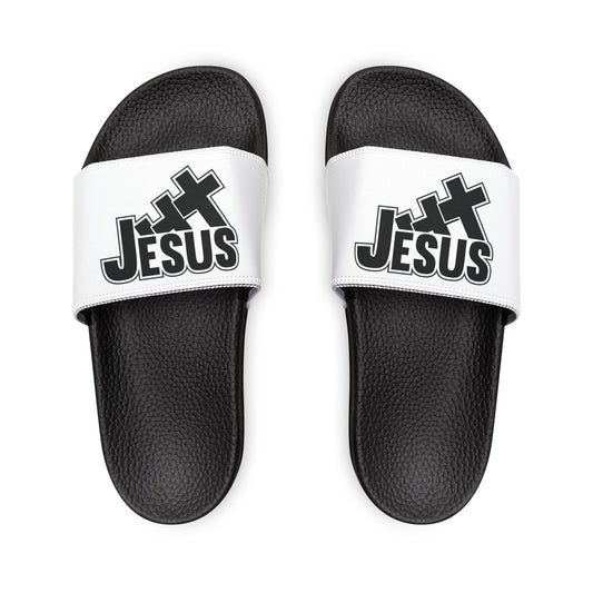 Youth Faith Inspired Removable-Strap Sandals, Comfortable Slides, Faith-Themed Summer Footwear, Holiday Gift, Everyday Use