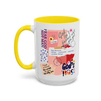 Inspirational Accent Coffee Mug - 11 & 15oz - Fear Him Not Man - Perfect Gift for Friends and Family