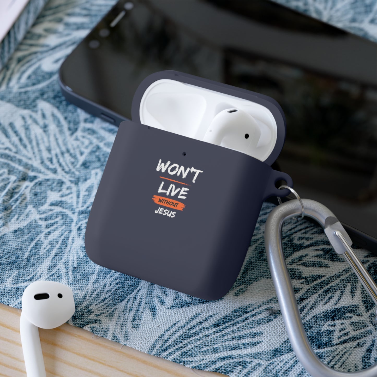 Won't Live Without Jesus Christian Airpod / Airpods Pro Case cover Printify