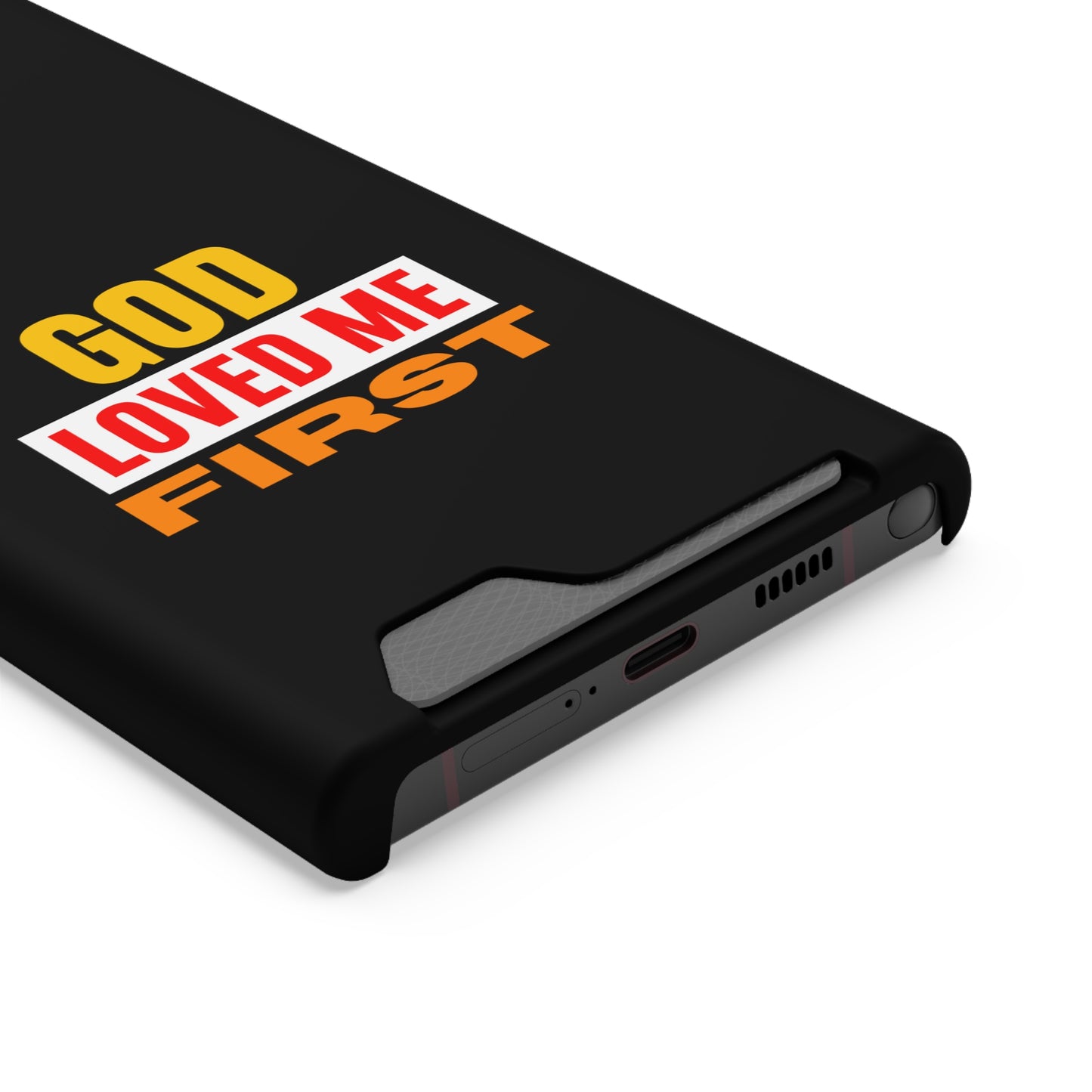 God Love Me First Christian Phone Case With Card Holder Printify