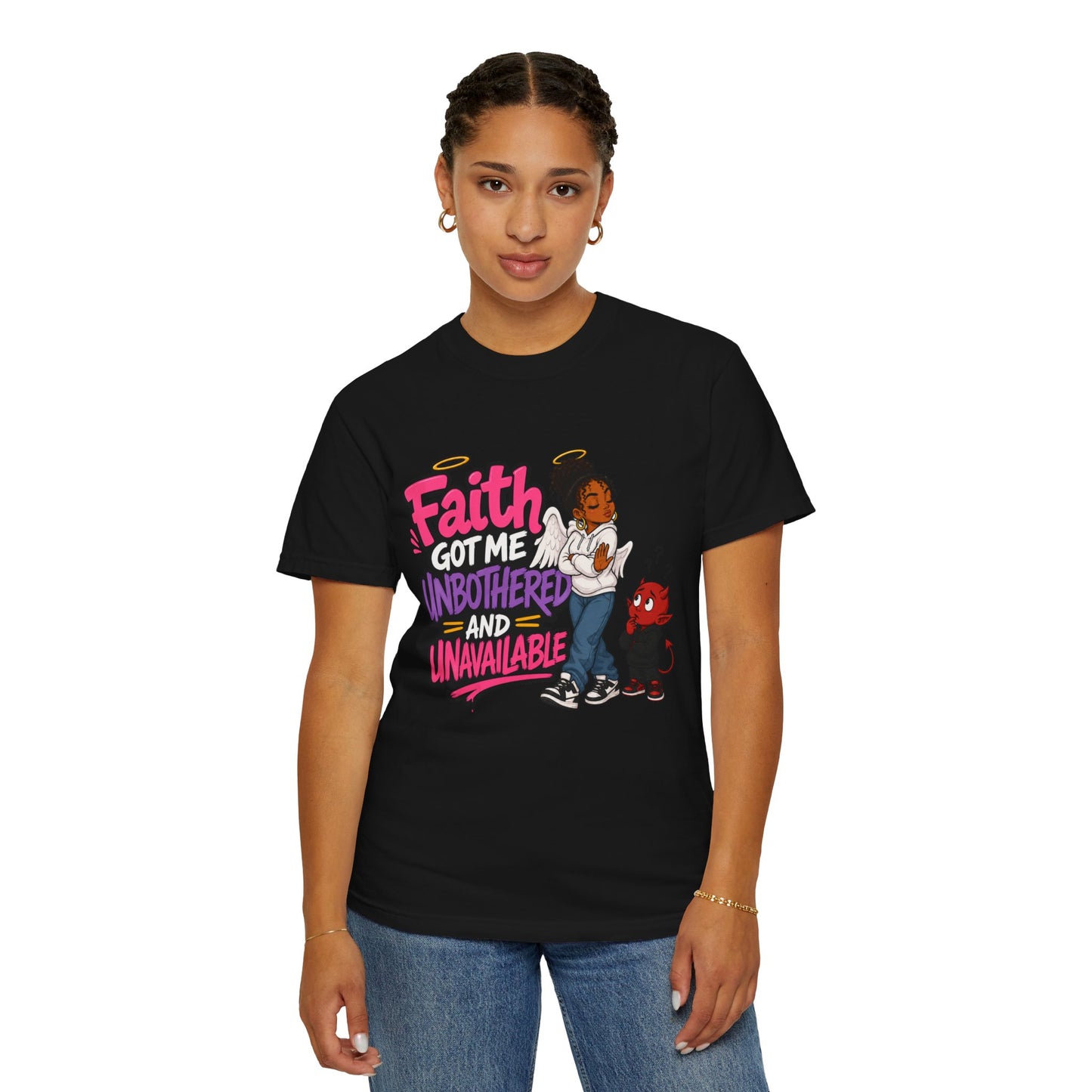 Faith Got Me Unbothered T-Shirt — Christian Inspirational Graphic Tee - ClaimedbyGodDesigns