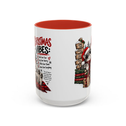 Christmas Vibes: Jesus Over Everything Santa Cat Coffee Mug
