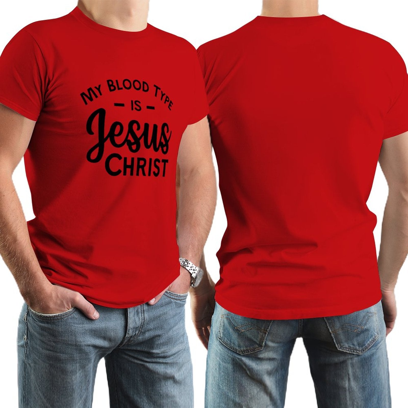 My Blood Type Is Jesus Christ Men's Christian T-shirt SALE-Personal Design