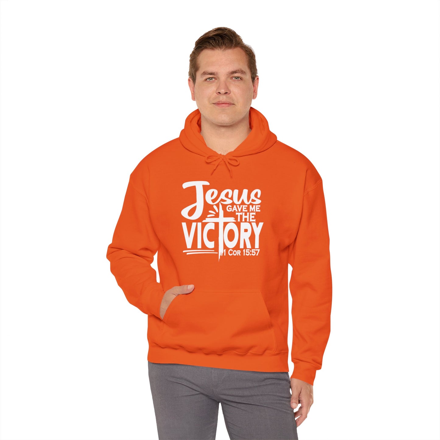 Jesus Gave Me The Victory Unisex Christian Hooded Pullover Sweatshirt