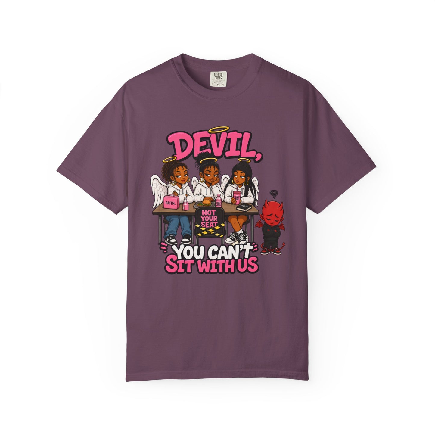 You Can't Sit With Us T-Shirt — 'Devil' Funny Girls Desk Graphic Tee