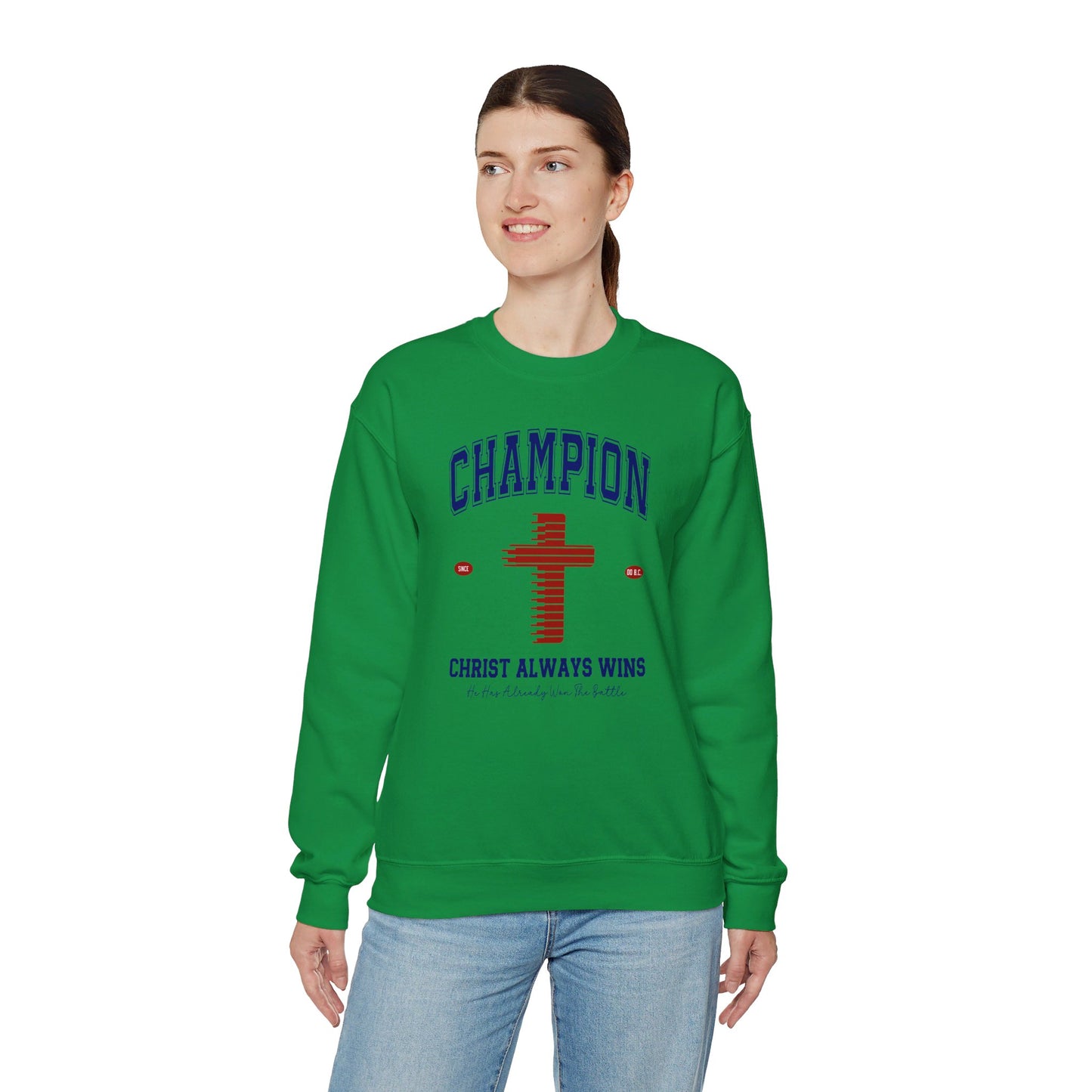 Champion Christ Always Wins Unisex Heavy Blend™ Crewneck Christian Sweatshirt