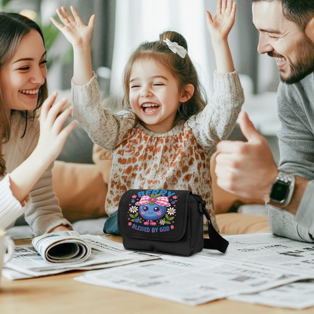 Berry Blessed By God Christian Kids Flap Crossbody Bag