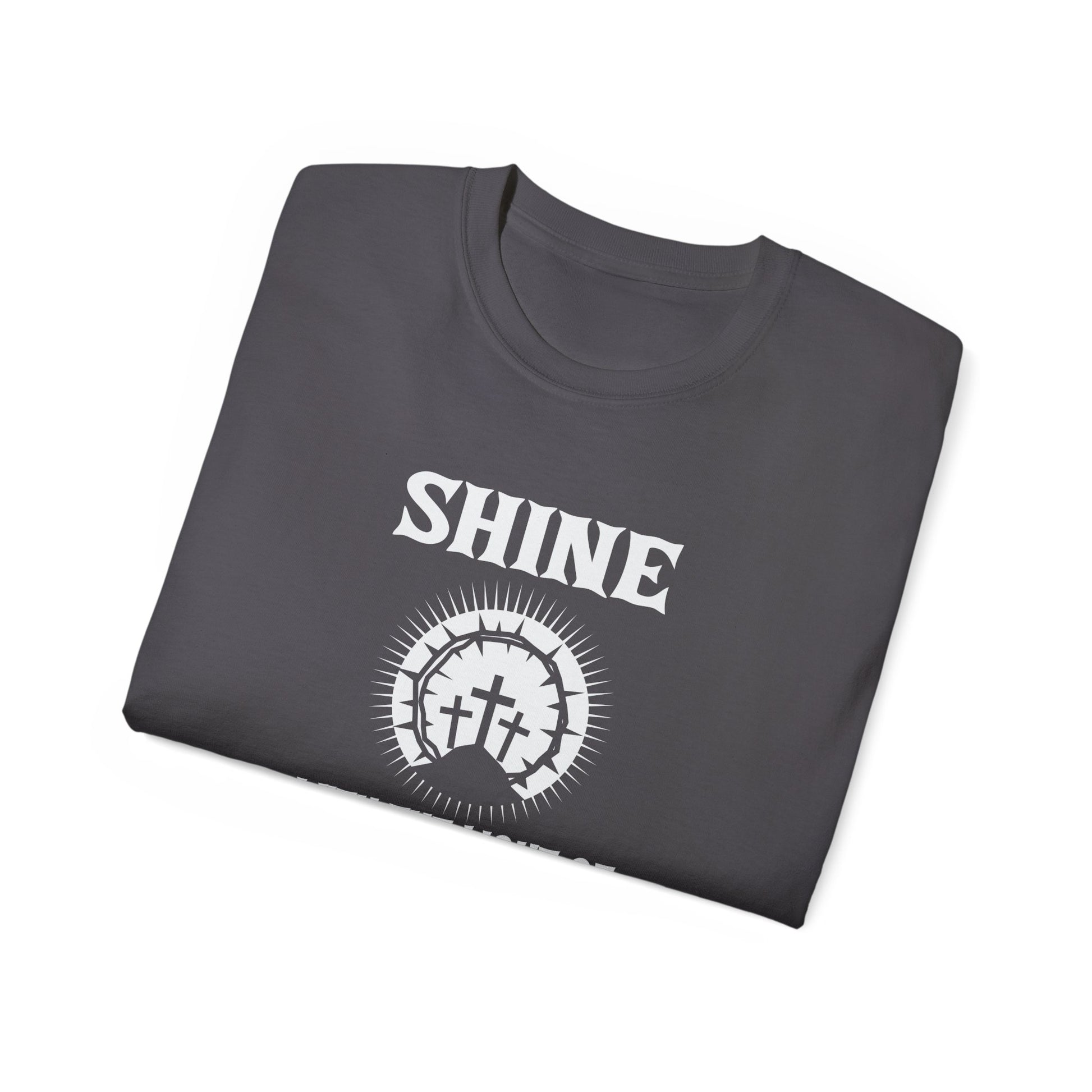 Shine With The Light Of Jesus Unisex Christian Ultra Cotton Tee Printify