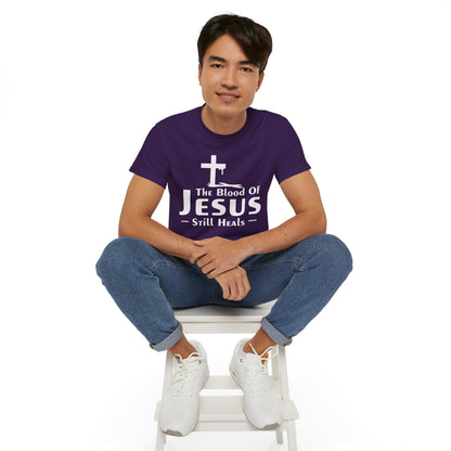 THE BLOOD OF JESUS STILL HEALS Unisex Christian Ultra Cotton Tee Printify