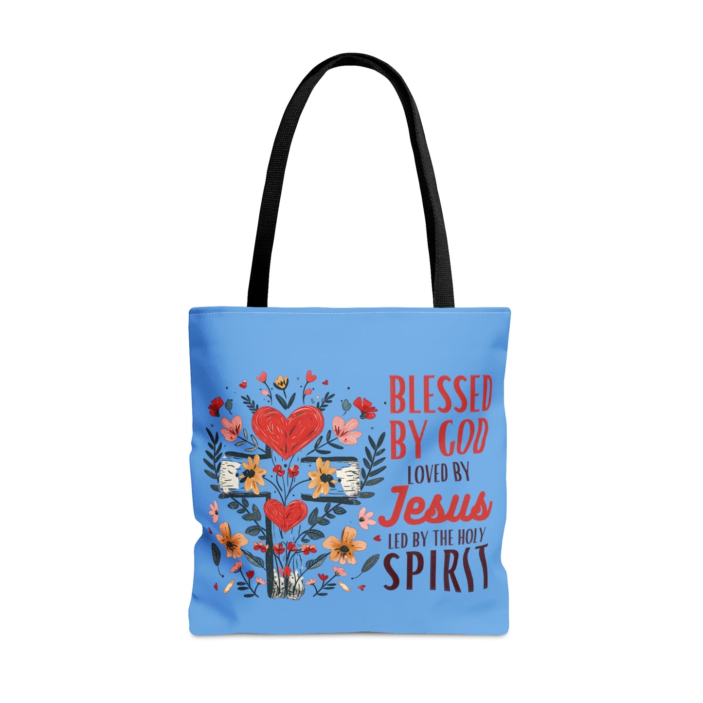 Blessed By God Loved By Jesus Led By The Holy Spirit Christian Tote Bag Printify