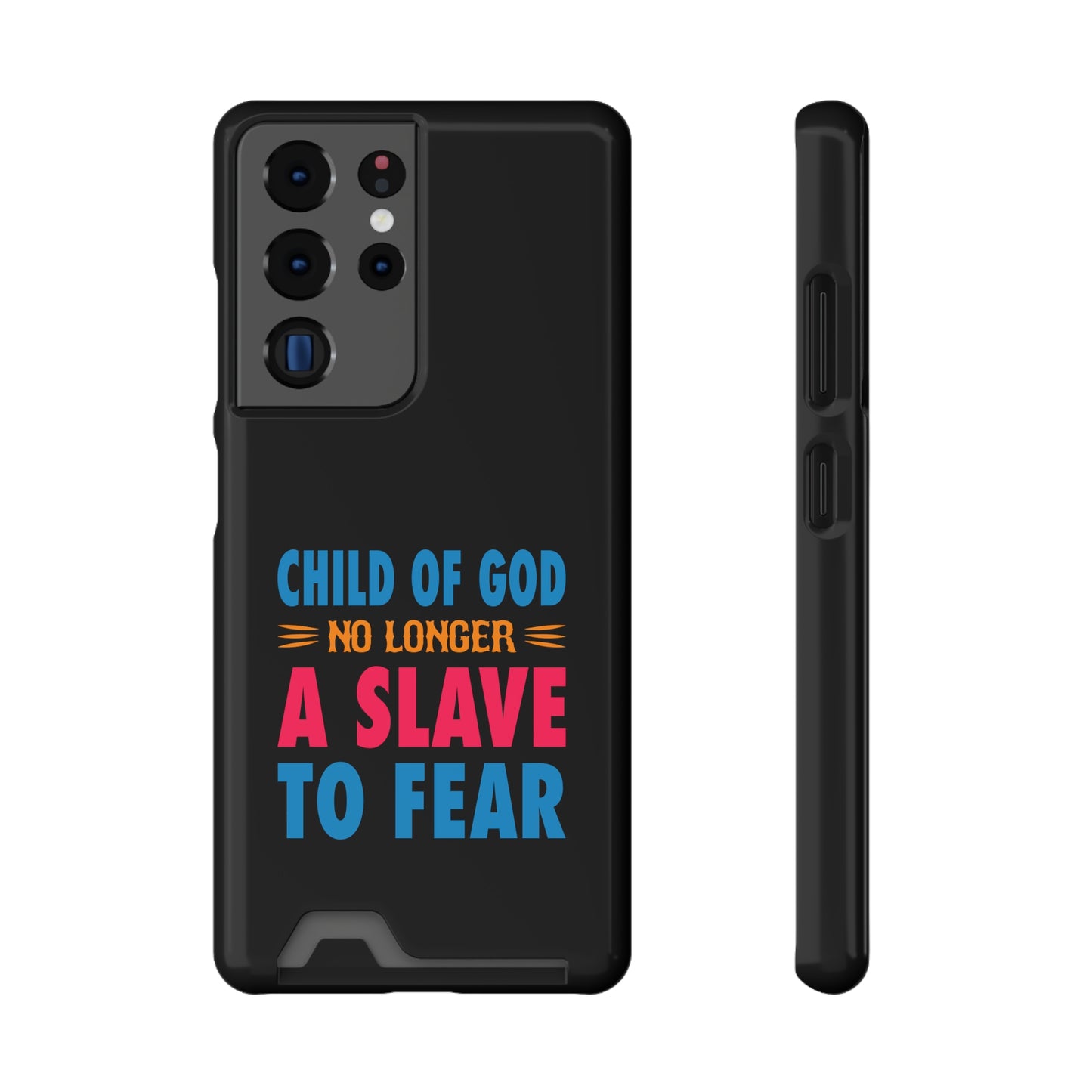 Child Of God No Longer A Slave To Fear Christian Phone Case With Card Holder Printify