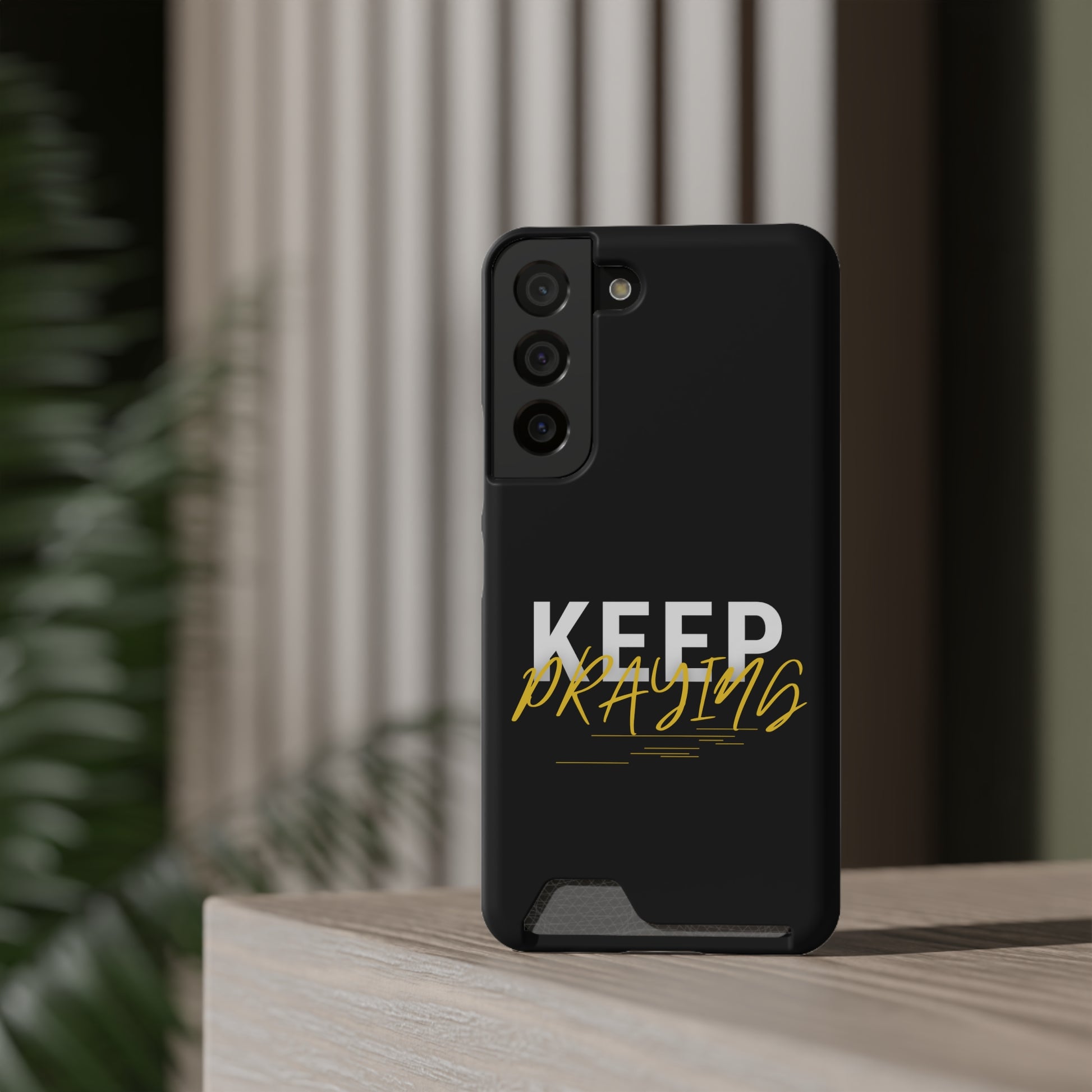 Keep Praying Christian Phone Case With Card Holder Printify