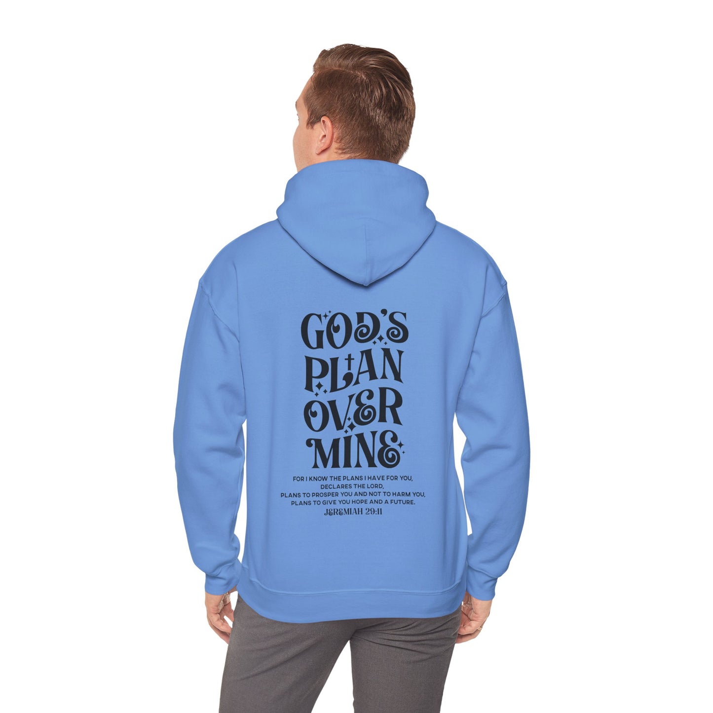 God's Plan Over MIne Unisex Christian Hooded Pullover Sweatshirt