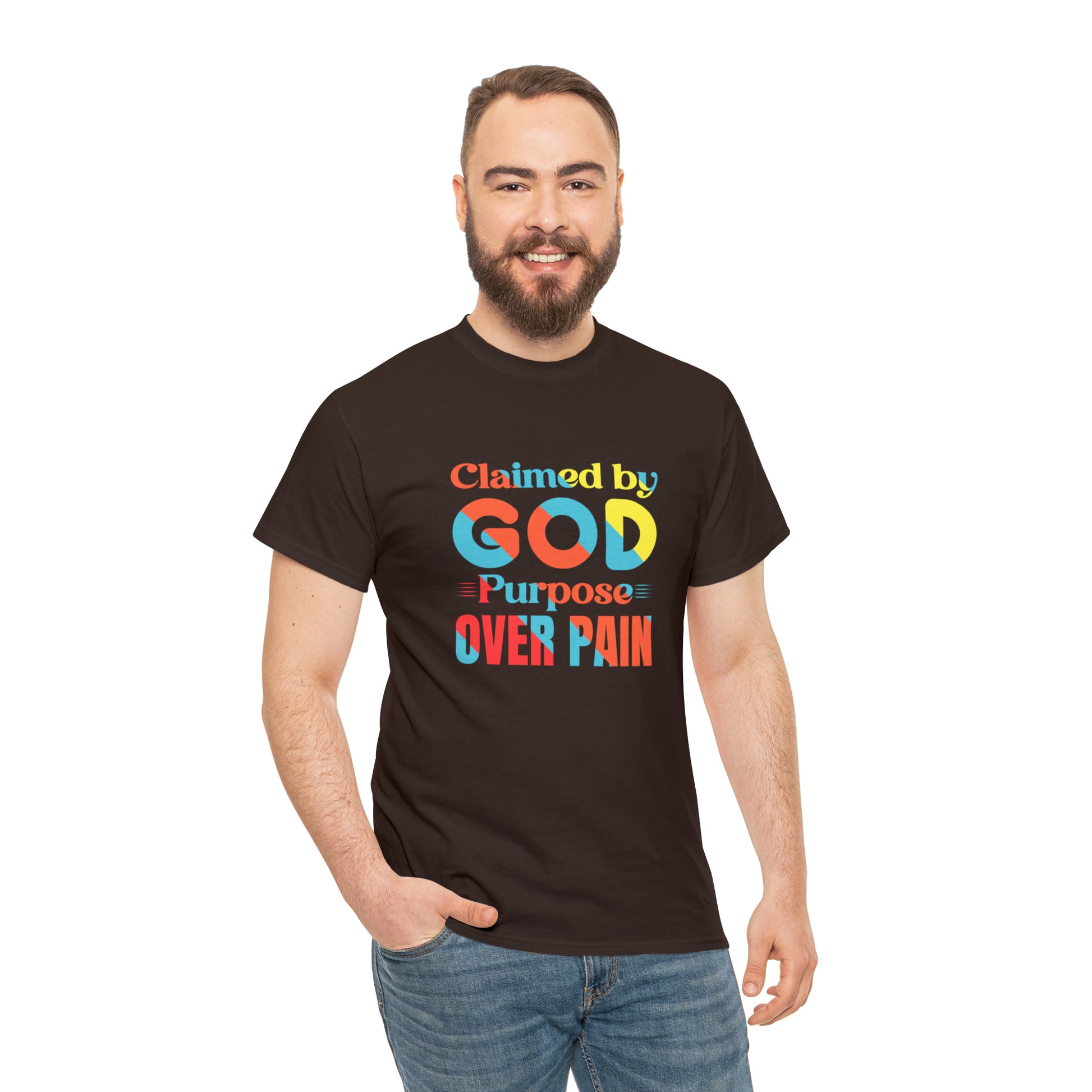 Claimed By God Purpose Over Pain Unisex Heavy Cotton Tee Printify