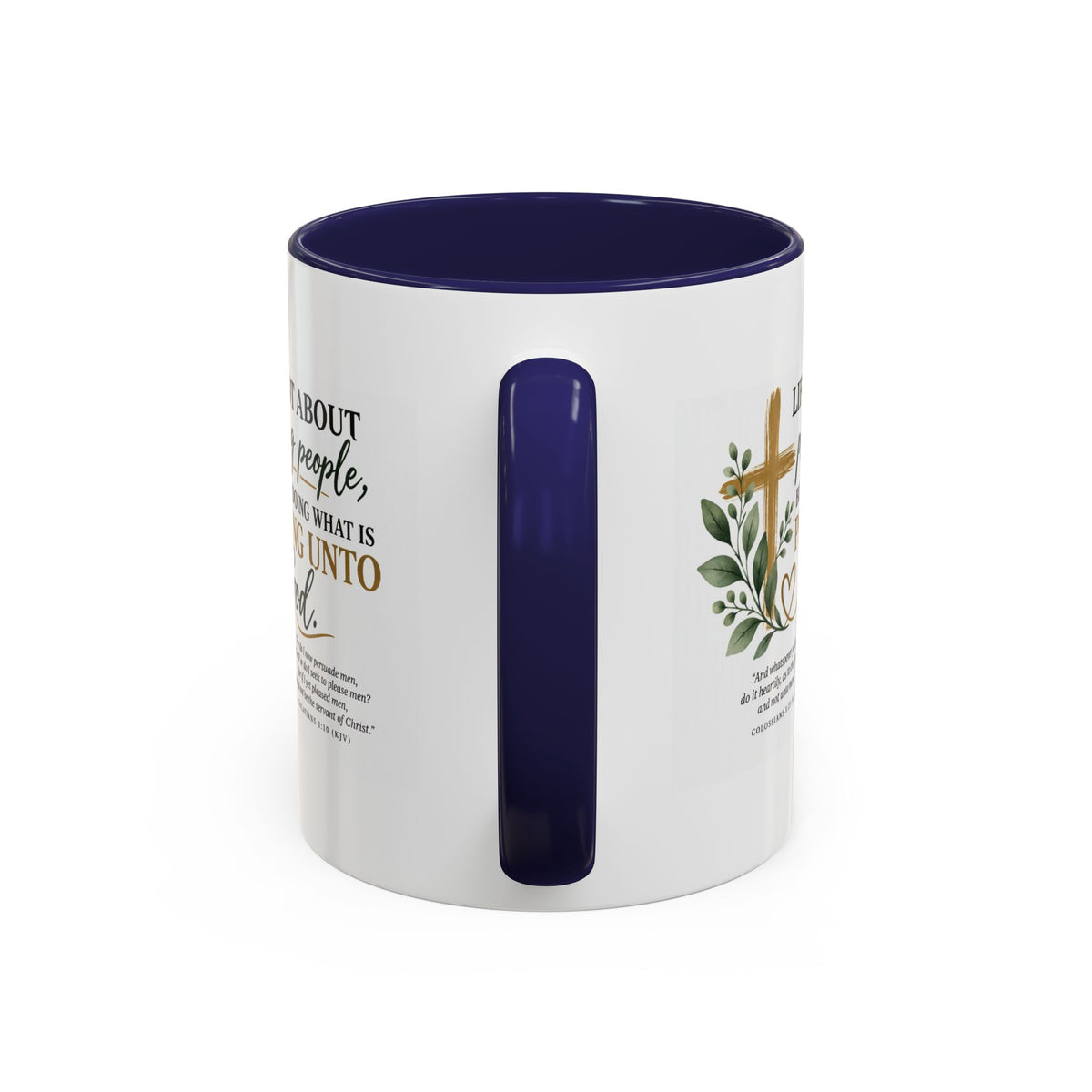 Christian Coffee Mug – "Pleasing Unto God" Inspirational Accent Mug (11/15oz)