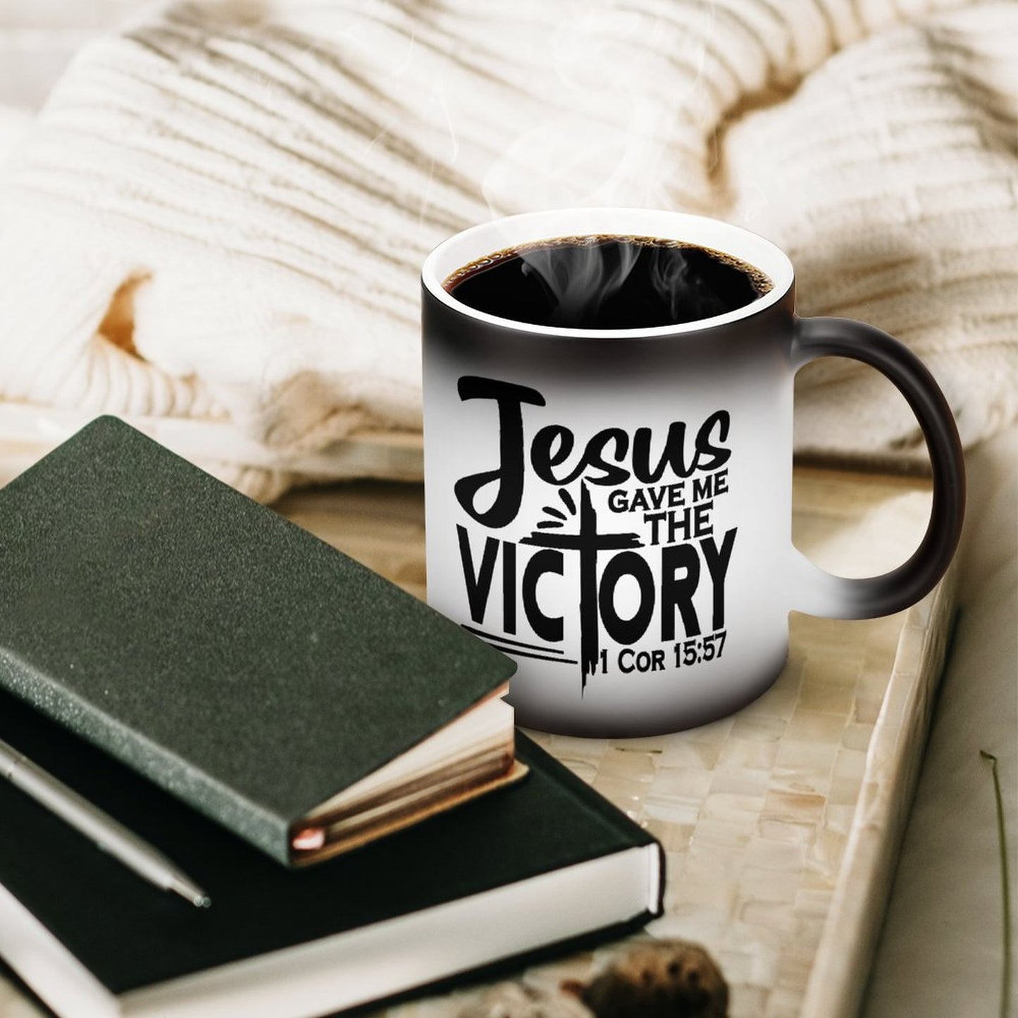 Jesus Gave Me The Victory Christian Color Changing Mug (Dual-sided )