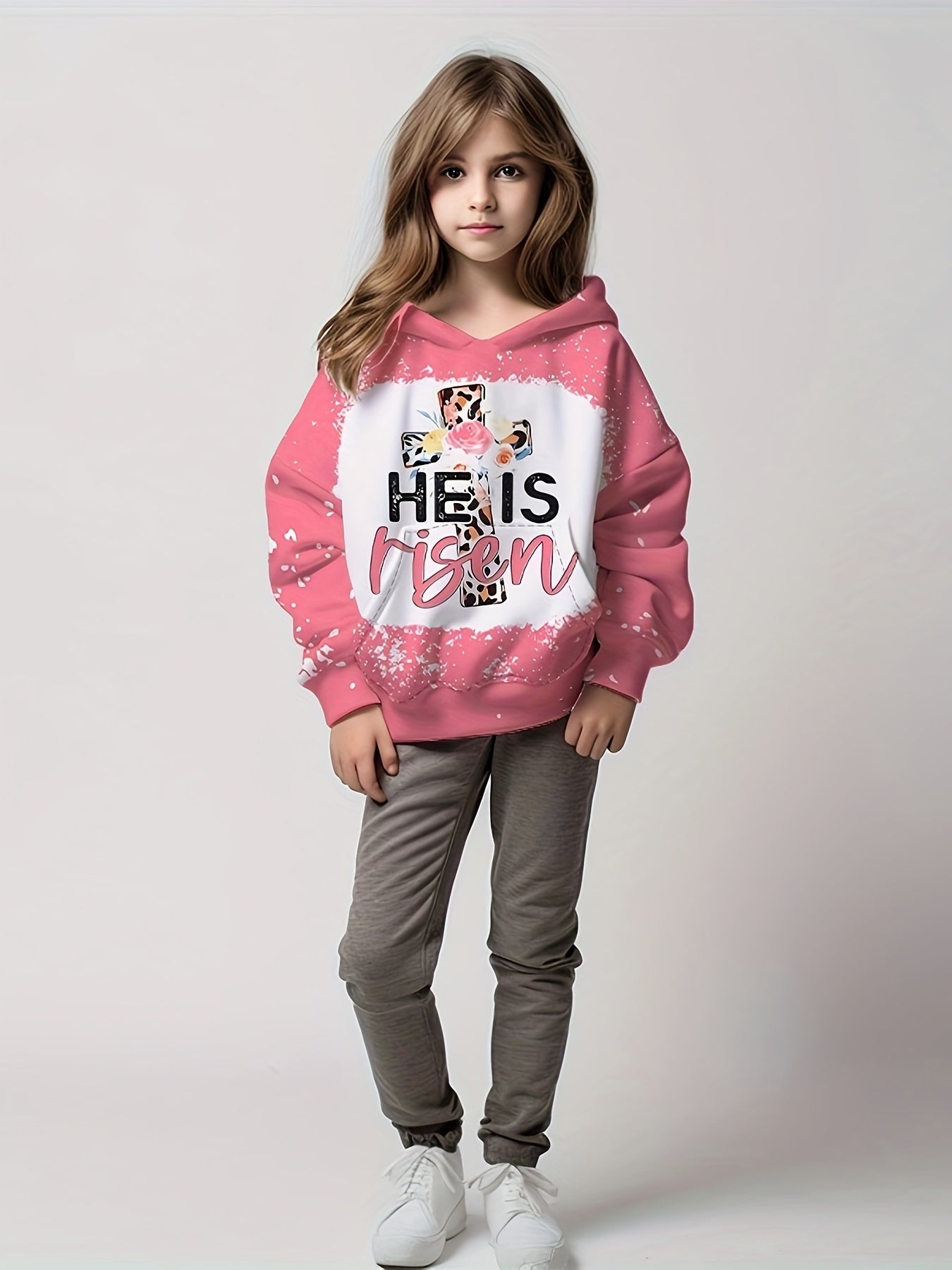 HE IS RISEN Youth Christian Pullover Hooded Sweatshirt claimedbygoddesigns