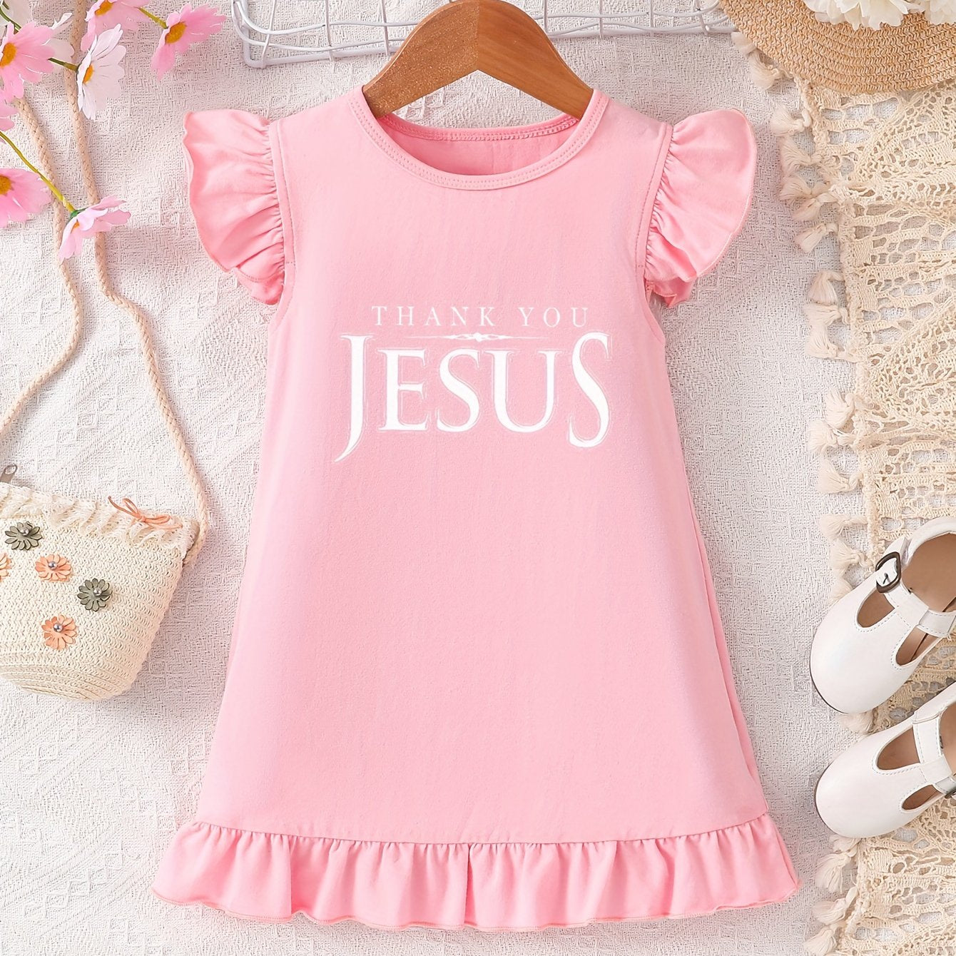 Thank You Jesus Christian Toddler Dress claimedbygoddesigns