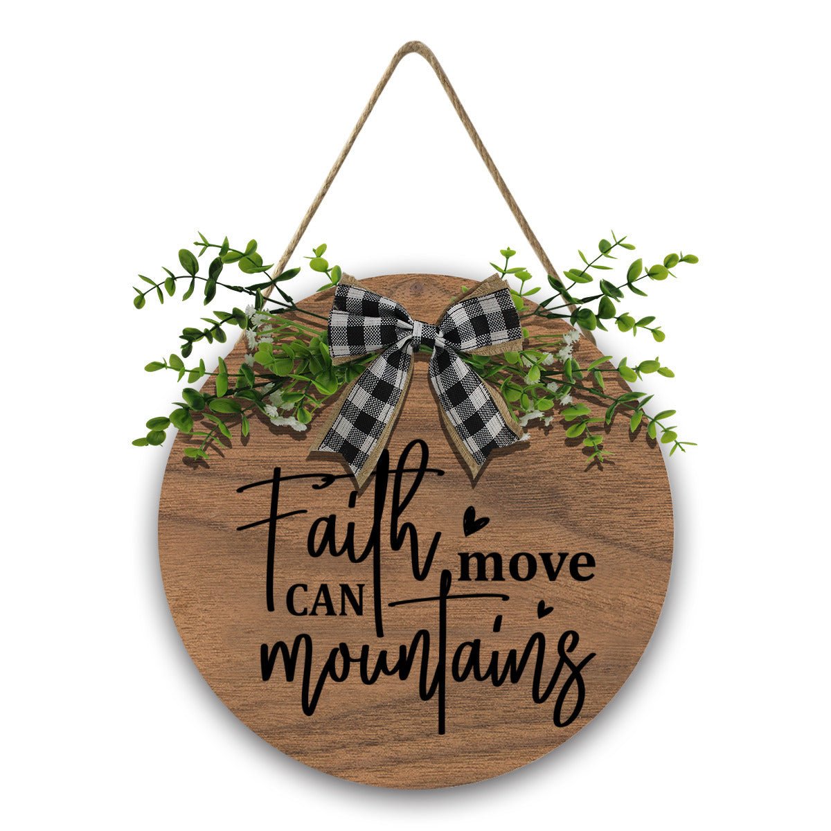 Faith can move mountains Christian Wooden Hanging Sign - ClaimedbyGodDesigns