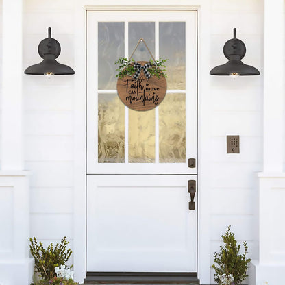 Faith can move mountains Christian Wooden Hanging Sign - ClaimedbyGodDesigns