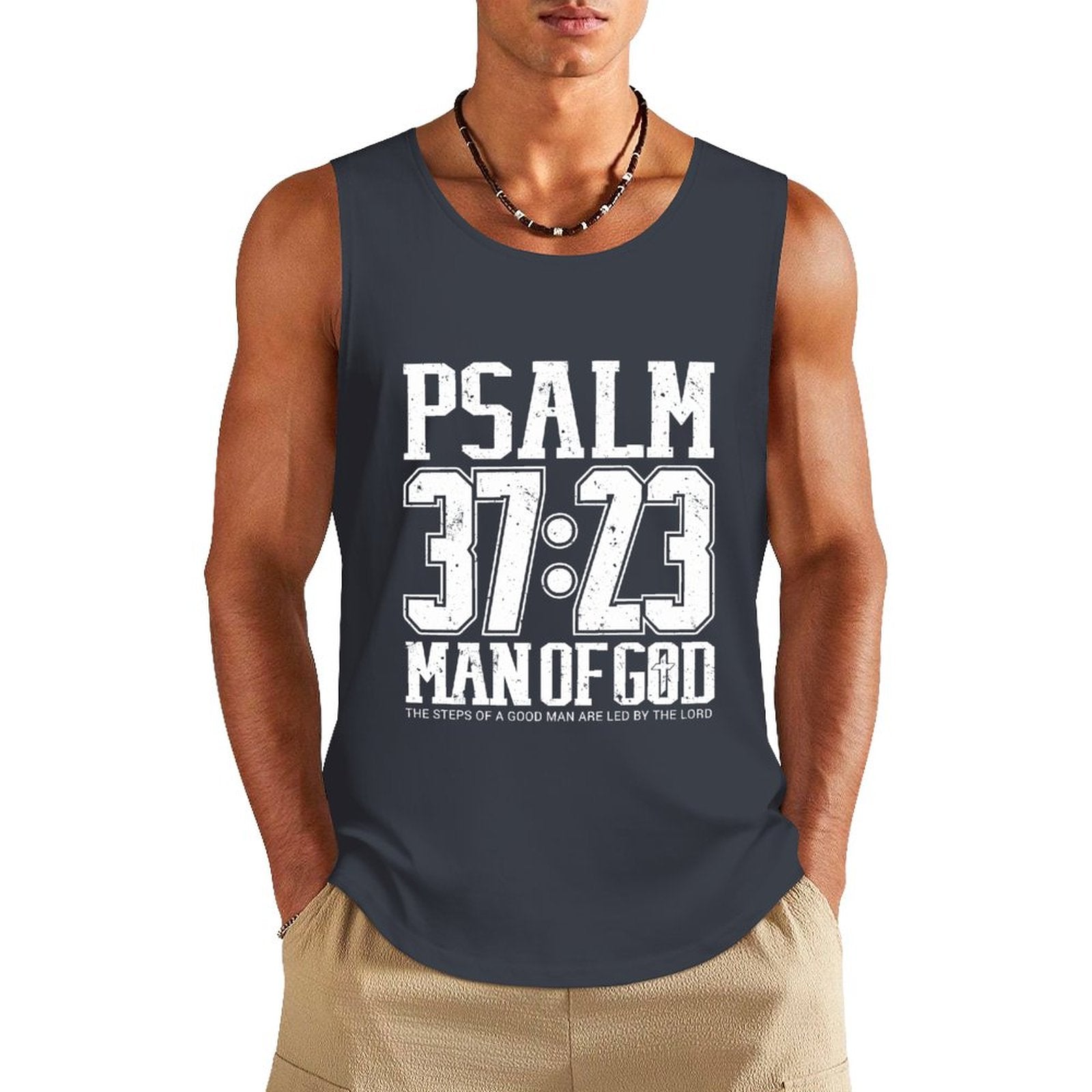 Psalm 37.23 Man Of God Men's Christian Tank Top SALE-Personal Design