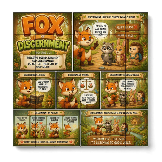 Fox of Discernment – Building Block Puzzle Ornament - ClaimedbyGodDesigns