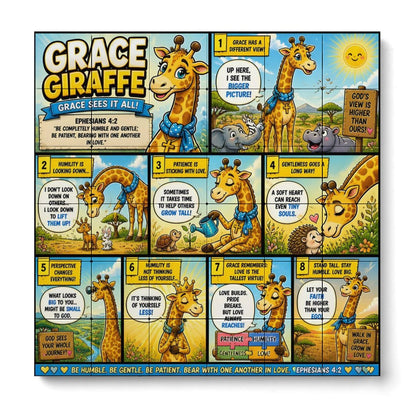 Grace Giraffe – Building Block Puzzle Ornament - ClaimedbyGodDesigns