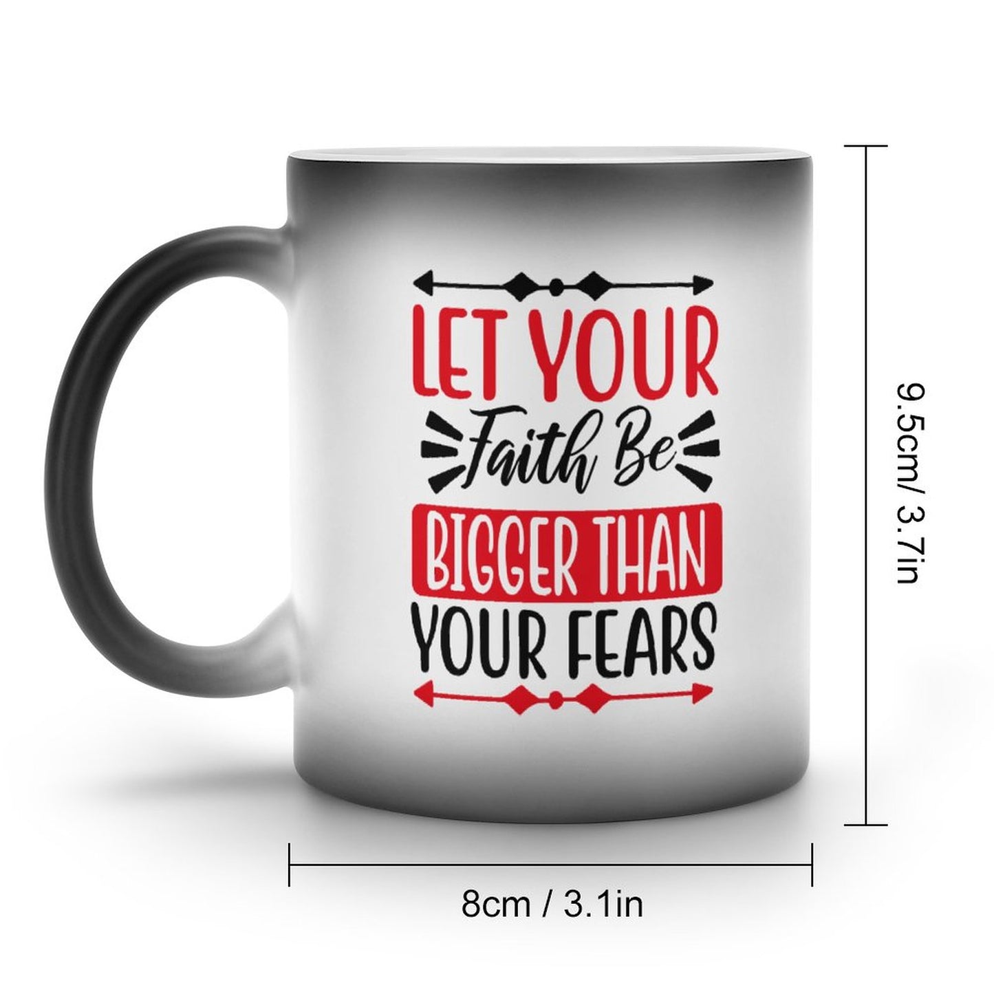Let Your Faith Be Bigger Than Your Fears Christian Color Changing Mug (Dual-sided)