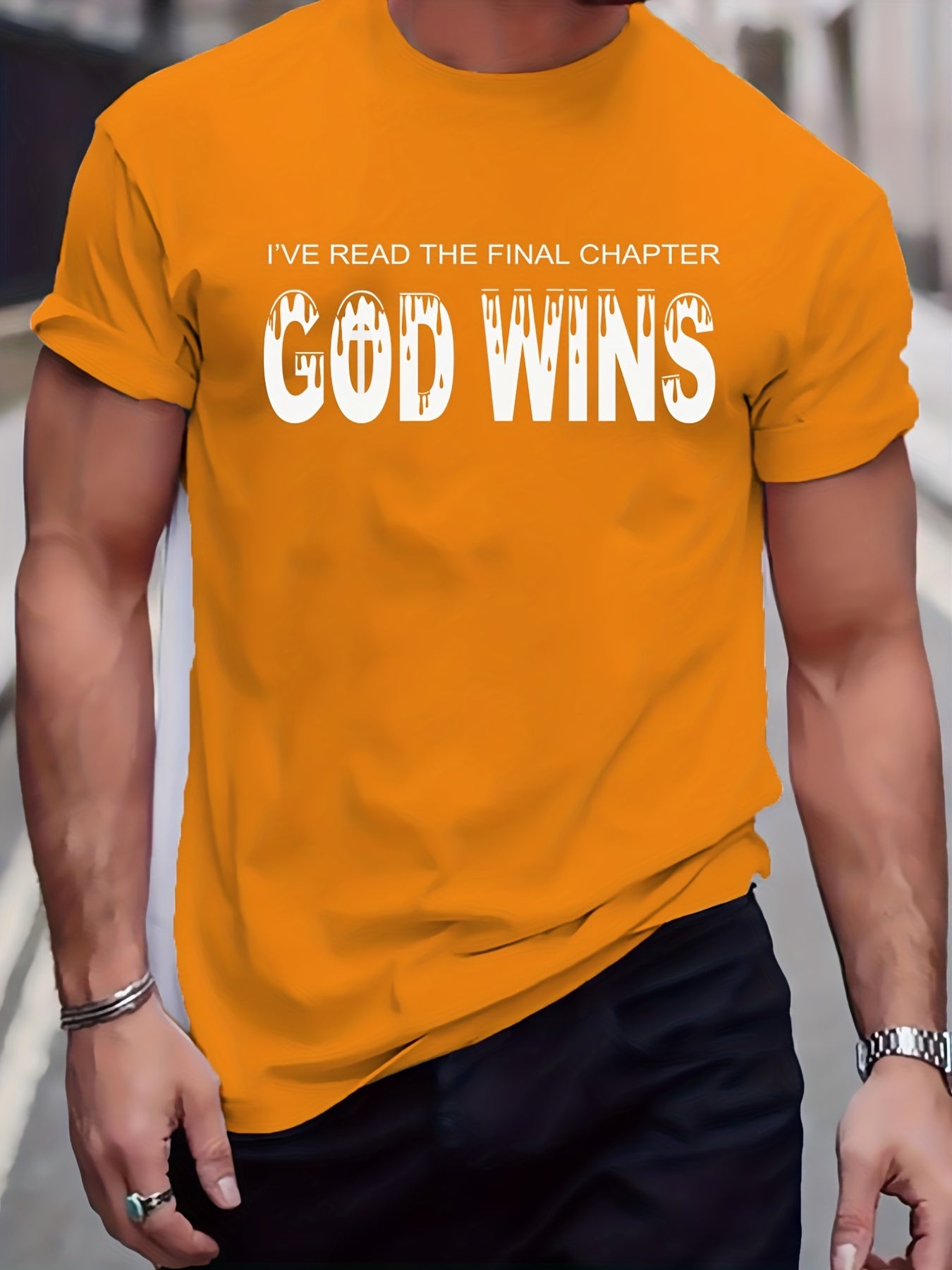 God Wins Men's Christian T-shirt claimedbygoddesigns