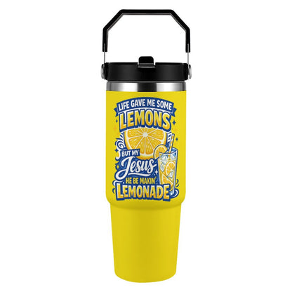 Life Gave Me Some Lemons 30oz Christian Tumbler with Handle - ClaimedbyGodDesigns