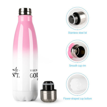 When All Else Fails He Doesn't Christian Gradient Insulated Water Bottle - Faith-Inspired Hydration
