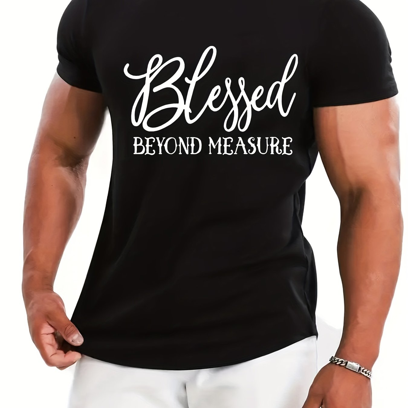 BLESSED BEYOND MEASURE Men's Christian T-shirt claimedbygoddesigns