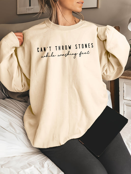 Can't Throw Stones While Washing Feet Women's Christian Pullover Sweatshirt claimedbygoddesigns
