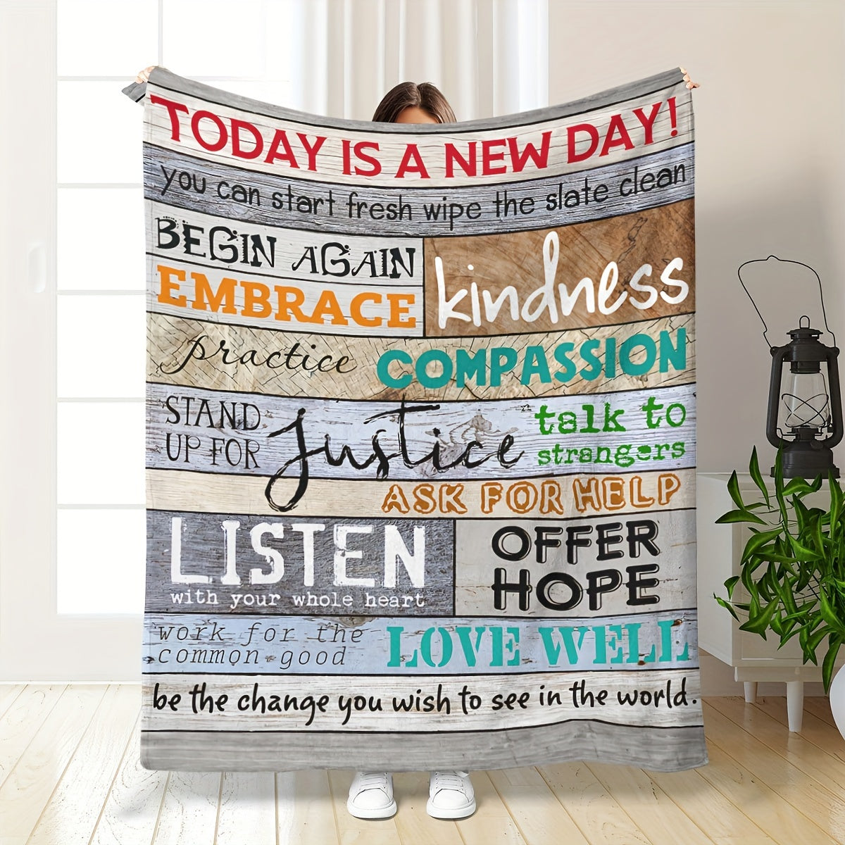 Today Is A New Day Christian Throw Blanket claimedbygoddesigns