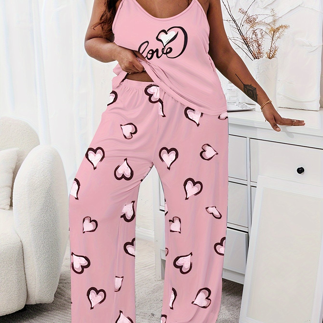 Faith (print) Plus Size Women's Christian Pajama Set claimedbygoddesigns