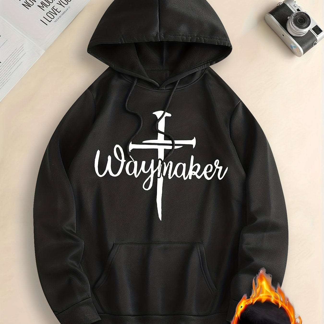 Waymaker Men's Christian Pullover Hooded Sweatshirt claimedbygoddesigns