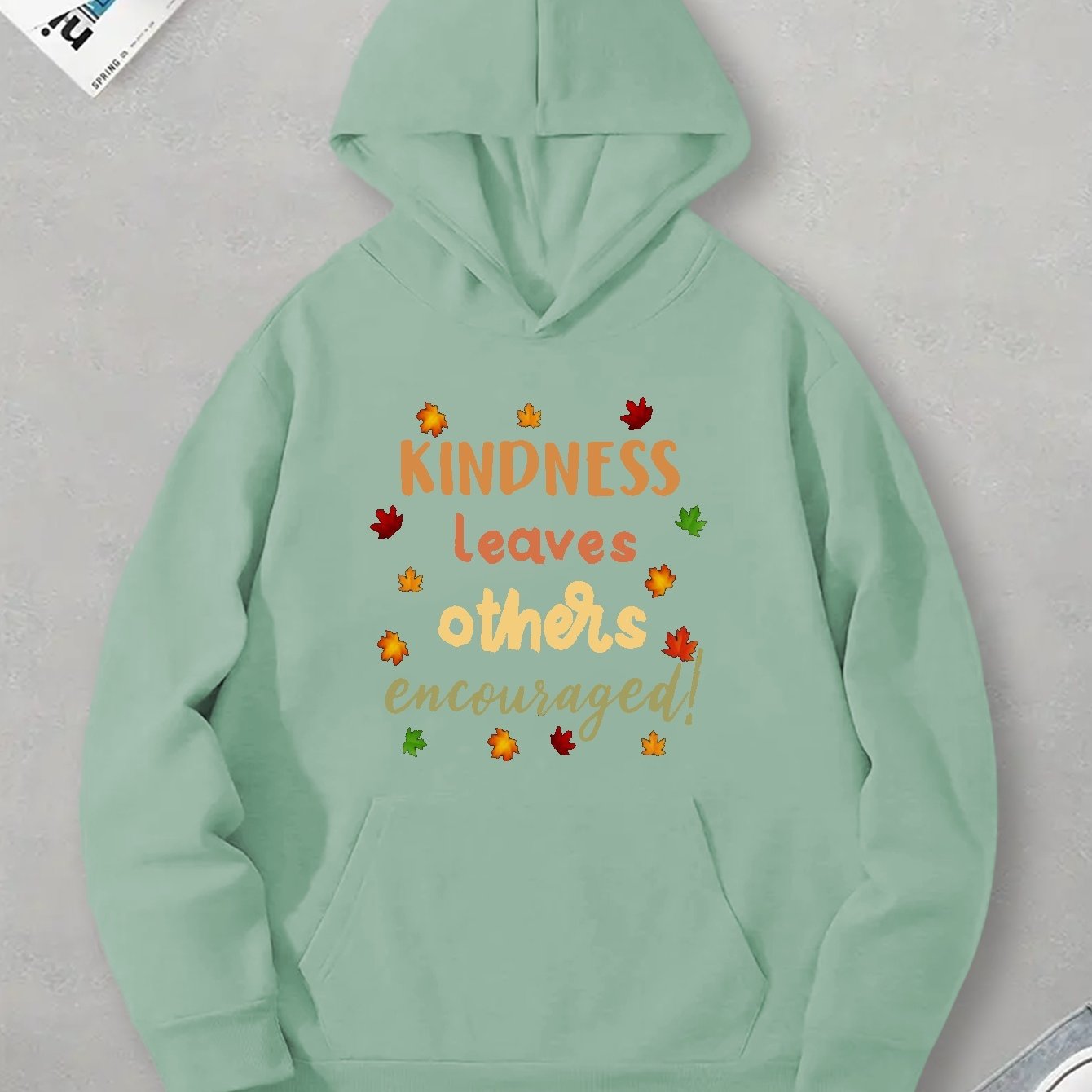KINDNESS LEAVES OTHERS ENCOURAGED Women's Christian Pullover Hooded Sweatshirt claimedbygoddesigns